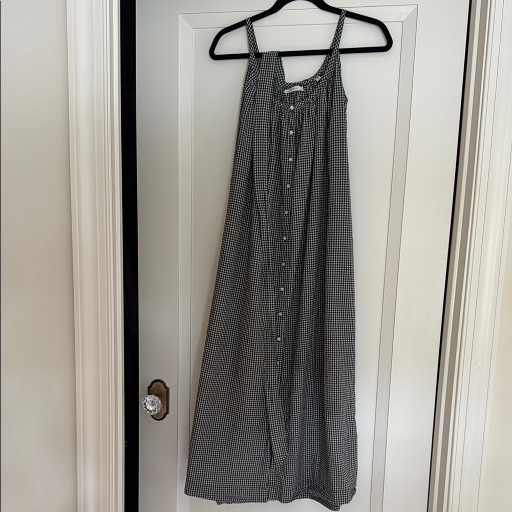 Doen Black and White Checkered Maxi Dress Size Small